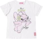 Camiseta com strass angel e stitch momi.