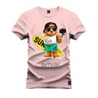 Camiseta Confortável Estampada Nexstar 100% Algodão Urso Surf