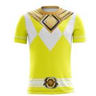 Camiseta Cosplay Uniforme Power Rangers Amarelo Envio Hoje