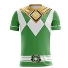 Camiseta Cosplay Uniforme Power Rangers Verde Envio Hoje