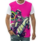 Camiseta Cowgirl Country Boiadeira Cavalo Chapéu Brasil Arte