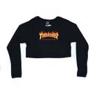 Camiseta Cropped Thrasher Flame Logo