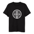 Camiseta Cruz Sagrada Medalha de São Bento Em Algodão 30.1