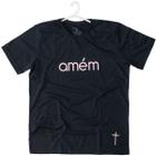 Camiseta de Algodão Amém Santo Deus Preta