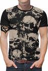 Camiseta de caveira rock moto Masculina adulto Roupas cinza