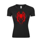 Camiseta de Compressão Feminina com Estampa de Aranha - Manga Curta para Corrida, Treino e Yoga