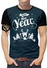 Camiseta de Feliz Ano Novo PLUS SIZE Masculina Blusa Rena