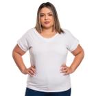 Camiseta De Malha Feminina Plus Size Blusas Moda Evangélica Gola Em V Academia Caminhada G1 Ao G4