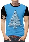 Camiseta de Natal PLUS SIZE Masculina Blusa Azul Claro