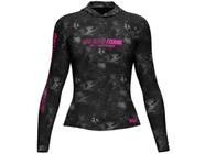 Camiseta de Pesca Mar Negro X Protection Sublimada Com Capuz Feminina Proteção Solar 50+ UV - Black