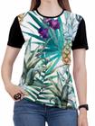 Camiseta de Praia Floral Feminina Florida Roupas blusa est3