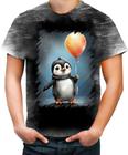 Camiseta Desgaste Bebê Pinguim com Balões Crianças 1