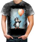 Camiseta Desgaste Bebê Pinguim com Balões Crianças 10