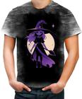 Camiseta Desgaste Bruxa Halloween Púrpura Festa 6