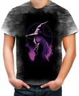 Camiseta Desgaste Bruxa Halloween Púrpura Festa 7
