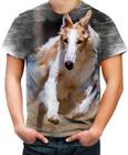 Camiseta Desgaste Cão Borzoi Competi o Veloz Ágil Lindo 1