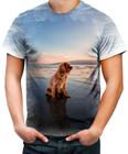 Camiseta Desgaste Cãozinho na Praia Paz Feliz Verão 1