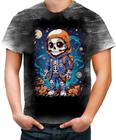 Camiseta Desgaste Caveira Infantil Estilosa Unif 3