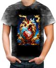 Camiseta Desgaste Coração de Ouro Líquido Gold Heart 3