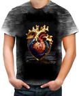 Camiseta Desgaste Coração de Ouro Líquido Gold Heart 7