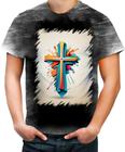 Camiseta Desgaste da Cruz de Jesus Igreja Fé 44