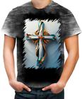 Camiseta Desgaste da Cruz de Jesus Igreja Fé 8