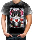 Camiseta Desgaste Dia dos Namorados Gatinho 17