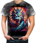 Camiseta Desgaste Dragão Chinês Lendário Mito 4