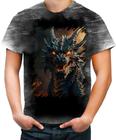 Camiseta Desgaste Dragão Dragon Chamas Infernal Fogo 4