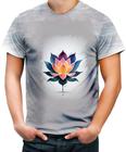 Camiseta Desgaste Flor de Lótus Budismo Buda Religião 3