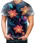 Camiseta Desgaste Flores Floral Translúcidas Neon 3