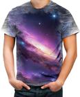 Camiseta Desgaste Galaxias Espaço Neon Estrelas 2