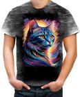 Camiseta Desgaste Gatinho Ondas Magnéticas Vibrante 2