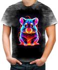 Camiseta Desgaste Hamster Neon Pet Estimação 1