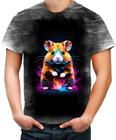 Camiseta Desgaste Hamster Neon Pet Estimação 11