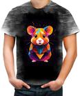 Camiseta Desgaste Hamster Neon Pet Estimação 4