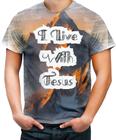 Camiseta Desgaste I live With Jesus Biblia Gospel 1