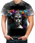 Camiseta Desgaste La Catrina Mexicana Dama Esqueleto 3