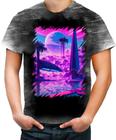 Camiseta Desgaste Landscape Futuro Vaporwave 10