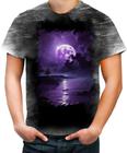 Camiseta Desgaste Lua Púrpura Luar Roxo Moon Lunar 10