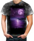 Camiseta Desgaste Lua Púrpura Luar Roxo Moon Lunar 12