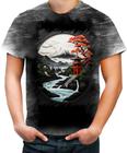 Camiseta Desgaste Paisagem Oriental Portão Torii 23