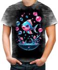 Camiseta Desgaste Peixinho Feliz no Aquário Peixe 2 - Kasubeck Store