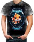 Camiseta Desgaste Peixinho Feliz no Aquário Peixe 3 - Kasubeck Store