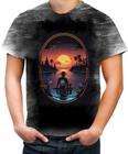 Camiseta Desgaste Pesca Esportiva Pôr do Sol Peixes 4