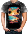 Camiseta Desgaste Praia Paradisíaca Vintage 14