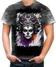 Camiseta Desgaste Rainha Mexicana Dama Esqueleto 10