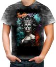 Camiseta Desgaste Rainha Mexicana Dama Esqueleto 9