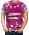 Camiseta Desgaste Social Media Cubos Letras Profissão 1