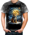 Camiseta Desgaste Tigre Noite Estrelada Van Gogh 1